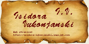 Isidora Vukonjanski vizit kartica